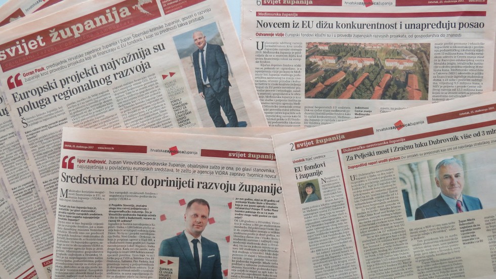 Newsletter Hrvatske zajednice županija: Županije i EU fondovi