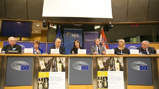 Župan Dobroslavić na konferenciji o svetome Vlahu u Europskom parlamentu u Bruxellesu